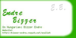 endre bizzer business card